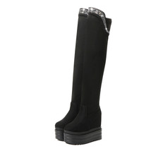 Winter 13cm Hate High Thick-soled Stretch Fleece Inner Increase Women&#39;s Boots Rh - £61.00 GBP