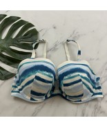 Cacique Cooling French Full Coverage Bra Size 40 DDD White Blue Stripe U... - $24.74