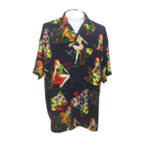 Koman Men Hawaiian camp shirt p2p 26 XL aloha luau tropical girls billiards - £39.80 GBP