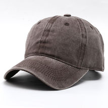 HOT Brown Dyed Washed Retro Cotton - Plain Polo Baseball Ball Cap Hat Un... - £12.61 GBP