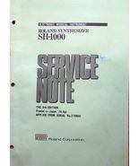 Roland SH-1000 Synthesizer Original Vintage Service Notes Booklet, Japan... - $69.99