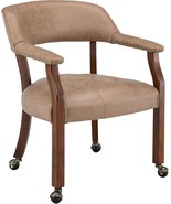 Leemtorig Dining Chairs With Casters And Arms, Rolling Dining Chairs Wit... - $203.99