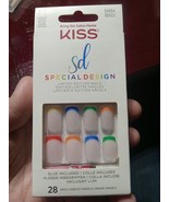 Kiss Nails Special Design Press Glue Manicure Medium Matte French Rainbo... - $266.09 MXN