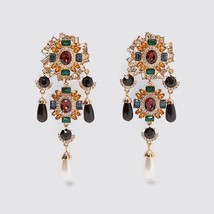 N crystal drop earrings for women boho handmade fringed tassel dangle statement wedding thumb200