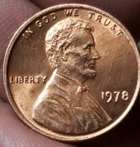 1978 No Mint Mark Lincoln Penny Free Shipping  - $9.90