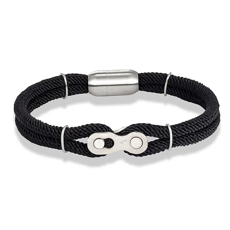 Bicycle chain bracelet wristband fashion nautical rope bracelets stainless steel magnet thumb200