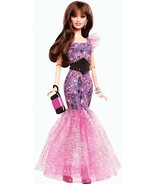 Barbie Fashionistas In The Spotlight Brunette Doll in Purple Gown - £55.52 GBP