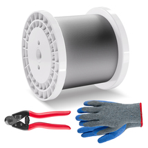 VEVOR 316 Cable Kit 1/8&quot;x1000 ft 7 x 7 Strands with Cutter Gloves 1600 lbs - $157.42 CAD