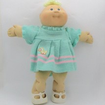 CPK 1985Girl Doll Green Eyes Blonde Tuft Duck outfit Shoes - $15.84