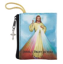 Divine Mercy Rosary Small  3.25&quot; Zip Rosary Pouch, New #AB-027-5 - $5.57 CAD