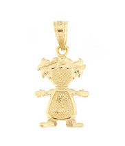 &quot;it&#39;s a girl&quot; Unisex Charm 10kt Yellow Gold 308445 - £38.53 GBP