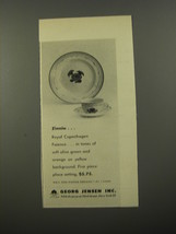 1954 Georg Jensen Royal Copenhagen Porcelain Ad - Zinnia - £14.48 GBP