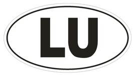 LU Luxembourg Country Code Oval Bumper Sticker or Helmet Sticker D1030 - $1.39+