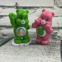 Carebear Figures Green Pink Good Luck Bear Rainbow Four Leaf Clover - £9.46 GBP