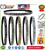 6-Pack Velvet Glitter Headbands with Rhinestones - Perfect for Sports &amp; ... - $315.55 MXN