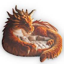 Amber Bed Dragon Plush Cushion - Shaped Pillow - £36.22 GBP+