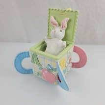 Amy Coe Vintage Baby ABCD Jack in the Box Bunny Rabbit Learning Curve Toy Rattle - £23.67 GBP