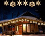 Snowflake Christmas String Lights With 6 Drops - 9Ft 100 Mini Bulb Icicl... - £36.19 GBP
