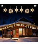 Snowflake Christmas String Lights With 6 Drops - 9Ft 100 Mini Bulb Icicl... - £36.16 GBP
