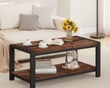 Coffee Table For Living Room, Industrial Wood And Metal Living Room Tabl... - $240.99