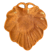 Vintage PICKARD China 24K Gold Dish Rose Daisy Pattern on Leaf Handle Candy Tray - £14.93 GBP