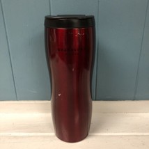 2007 Starbucks Coffee Double Wall Stainless Steel Insulated 12 Oz Burgundy Red - $24.74