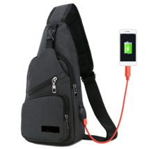 DGs Crossbody USB Charging Sling Bag- Travel Bag - Black - £34.36 GBP