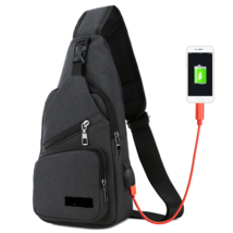 DGs Crossbody USB Charging Sling Bag- Travel Bag - Black - £33.82 GBP