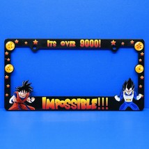 Dragon Ball Z Custom Over 9000 License Plate Frame Car Anime Figure Goku... - £39.50 GBP