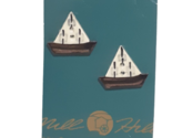 VTG Mill Hill Button Collection, Sailboat Boats, Ceramic, Brown &amp; White - $9.70