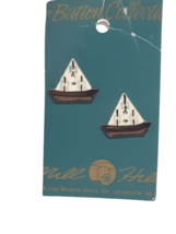VTG Mill Hill Button Collection, Sailboat Boats, Ceramic, Brown &amp; White - £7.60 GBP