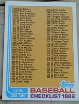 Baseball Card Checklist, 1982, 265-396  #394 Topps Card, VG COND - £0.77 GBP