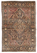 Handmade antique Persian Sarouk Farahan rug 3.4&#39; x 5.3&#39; (103cm x 161cm) 1880s - £3,756.90 GBP