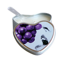 Earthly Body Grape Flavored Edible Massage Candle in 4oz Heart Shaped Tin - £22.41 GBP