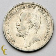 1897 Svezia Corona Argento Moneta IN Ottime Condizioni + Km #760 - £41.54 GBP