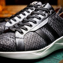 sueded Snake and classic calfskin fashion sneaker Shoes Verona Black image 12