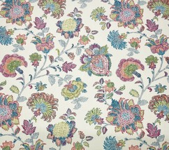 RICHLOOM BRONTE POOL LARGE JACOBEAN FLORAL LINEN MULTIUSE FABRIC BY YARD... - £10.65 GBP