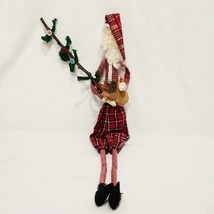 Santa Skinny Shelf Sitter Primitive Christmas Cloth Doll Country 21&quot; Ornament - £23.16 GBP