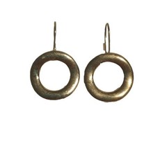 Vintage Hoop Earrings Gold Plated Thick  Round Wire Hook  - £15.73 GBP