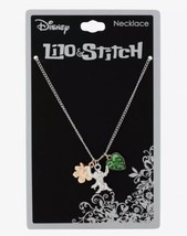 Disney Lilo & Stitch Green Leaf Cluster Dainty Charms Necklace - £17.52 GBP