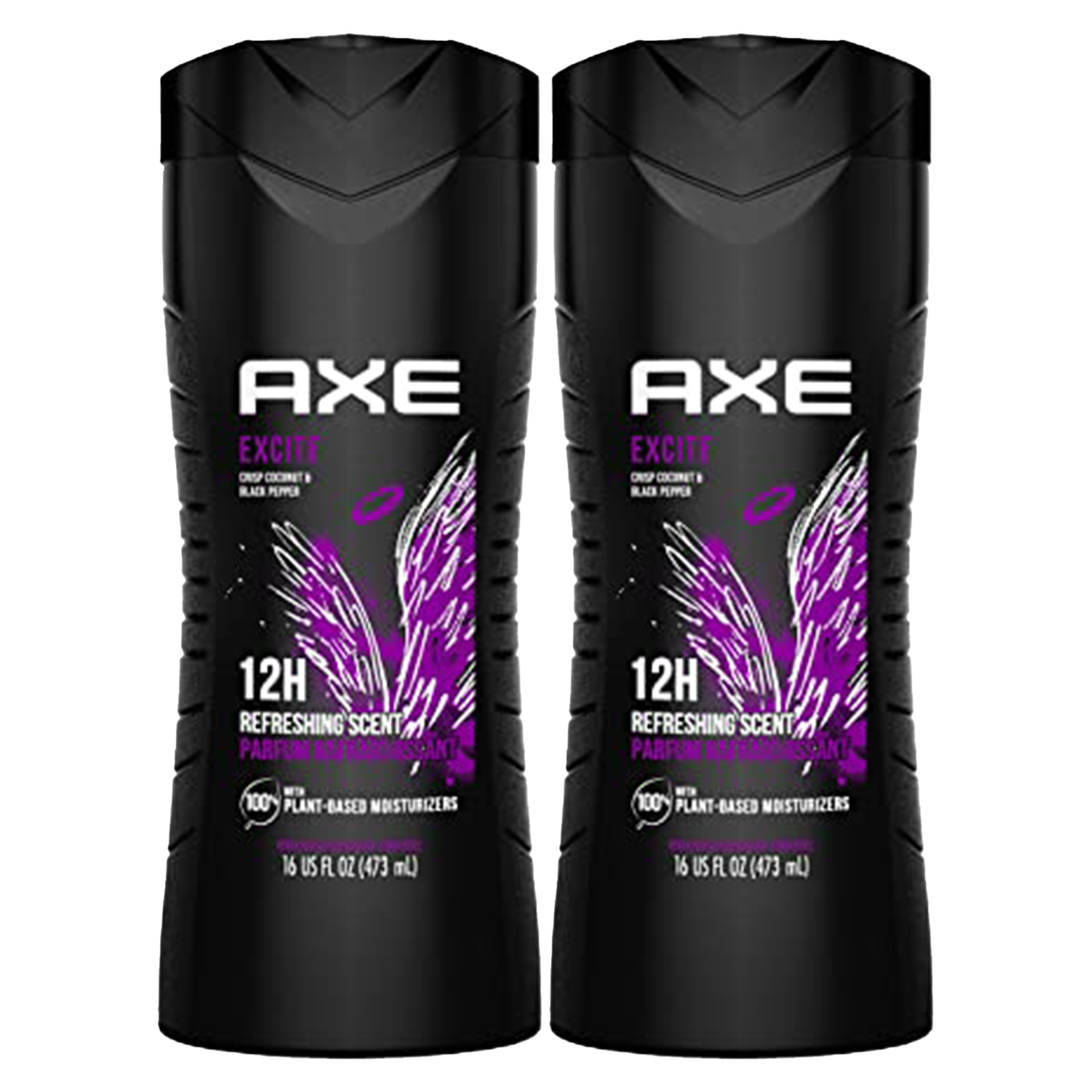 Primary image for 2-New AXE Body Wash 12h Refreshing Scent Excite Crisp Coconut & Black Pepper wit