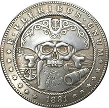 Rare Antique USA United States 1881 CC Year Hobo Nickel Morgan Dollar Skull Coin - £21.88 GBP