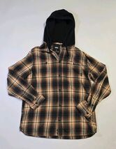 Vans Off The Wall Men’s Large Brown Black Plaid Flannel Hoodie Shirt Cla... - $22.21