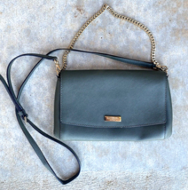 Kate Spade Crossbody Purse Moss Green Bag Chain &amp; Long Adjustable Strap EUC - €106,03 EUR
