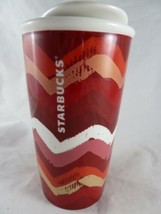 Starbucks Coffee Holiday Christmas Ceramic Travel Tumbler with lid 10 oz... - £13.23 GBP