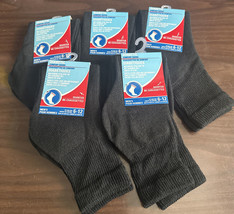 Greenbrier Diabetic Socks Black Men Size 6-12 Quarter Comfort Lot 5 - £15.61 GBP