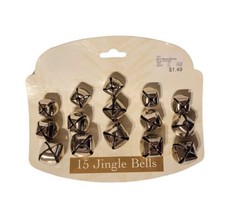 Vintage 15 Silver Tone Jingle Bells on Card 3 Sizes 1995 DHC 1/2&quot; 5/8&quot; &amp;... - £5.57 GBP