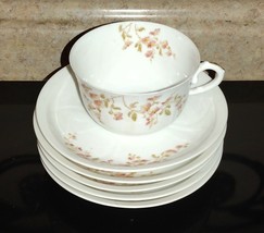 6pc Antique Bread Plate &amp; Tea Cup P&amp;B Limoges France Pitkin &amp; Brooks Scalloped - £70.60 GBP