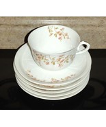 6pc Antique Bread Plate &amp; Tea Cup P&amp;B Limoges France Pitkin &amp; Brooks Sca... - £71.31 GBP