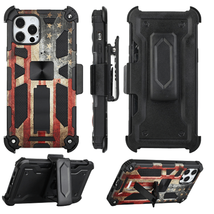 Camouflage Machine 3in1 Combo Holster Case for iPhone 13 Pro Max 6.7&quot; FLAG - £6.71 GBP